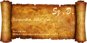 Szecska Dóra névjegykártya