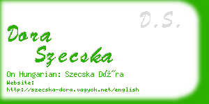 dora szecska business card